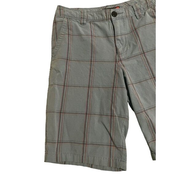 Quicksilver Mens Boys Blue Red Plaid Pockets Chino Style Shorts, Size 28 - Picture 3 of 10